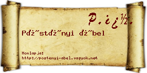 Pöstényi Ábel névjegykártya